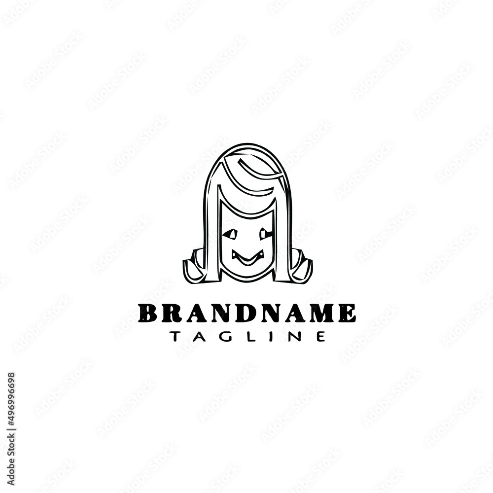 avatar women logo cartoon icon design template black isolated vector illustration avatar women logo cartoon icon design template black isolated vector illustration