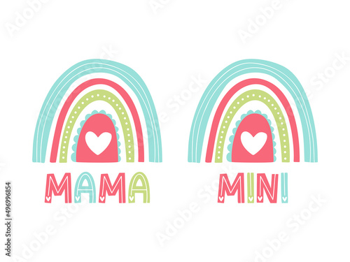Mama and mini vector set mom life