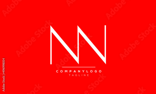 Alphabet letters Initials logo NN photo