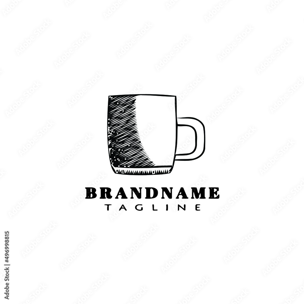 cup cartoon logo design template icon black isolated vector illustration cup cartoon logo design template icon black isolated vector illustration