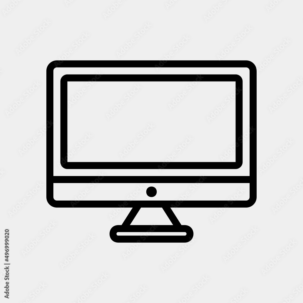 Computer icon in line style, use for website mobile app presentation Computer icon in line style, use for website mobile app presentation