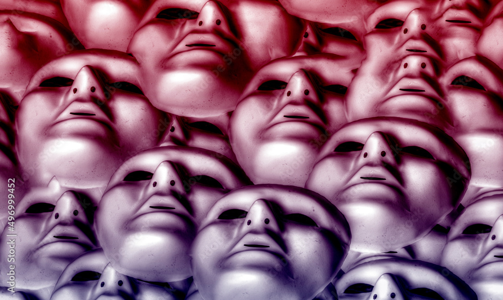 a million faces all the same and expressionless