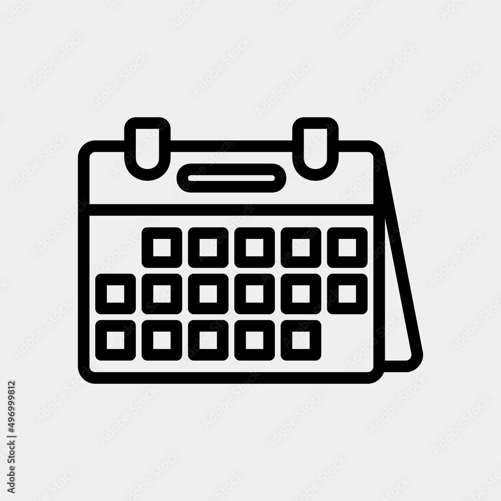 Calendar icon in line style, use for website mobile app presentation Calendar icon in line style, use for website mobile app presentation