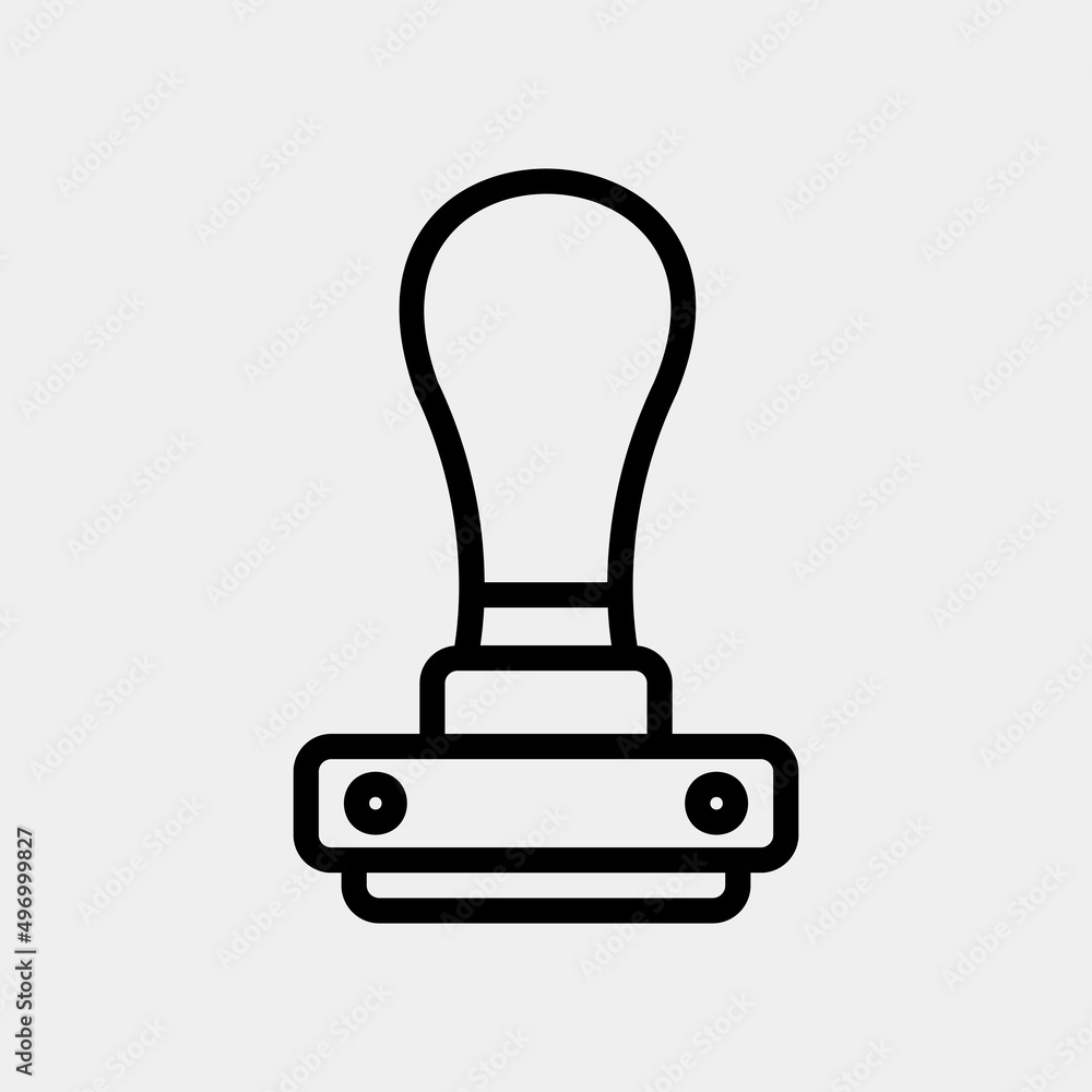 Stamp icon in line style, use for website mobile app presentation Stamp icon in line style, use for website mobile app presentation