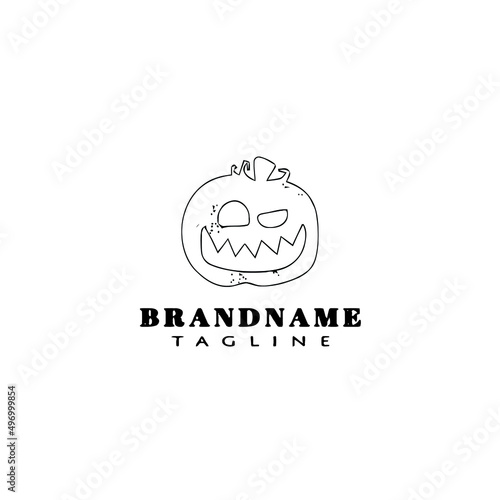 pumpkin logo icon design template vector illustration