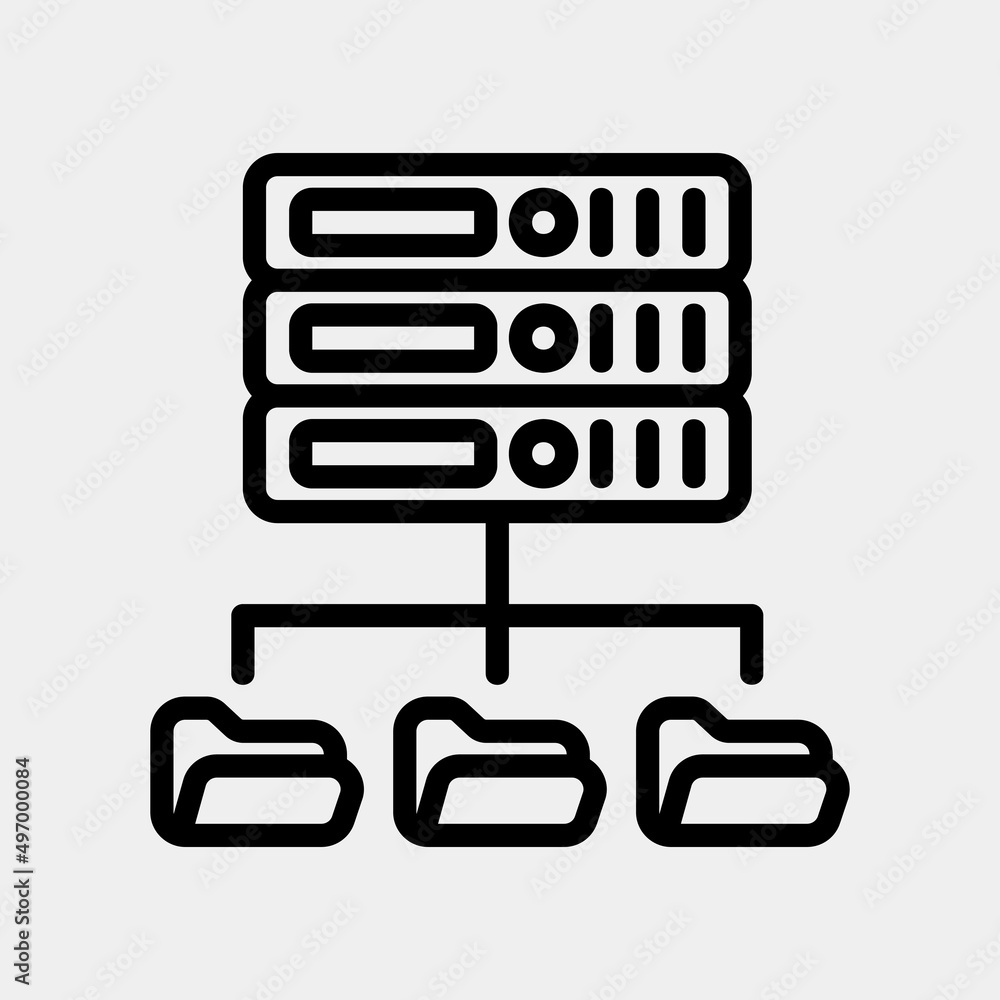 Server icon in line style, use for website mobile app presentation Server icon in line style, use for website mobile app presentation