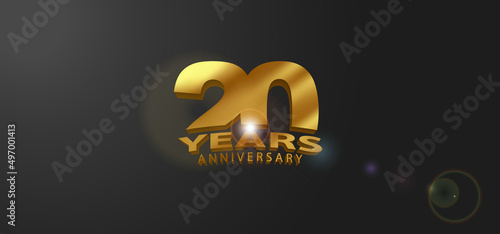 20 years anniversary celebration vector icon, logo. Template design element