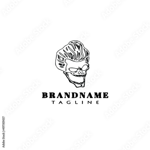 greaser logo cartoon black icon design isolated vector illustration