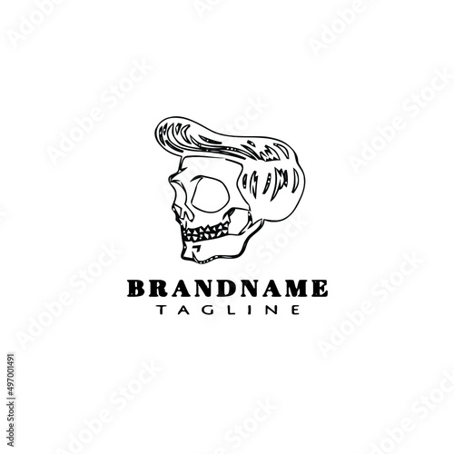 Tablou pe pânză greaser logo cartoon black icon design isolated vector illustration