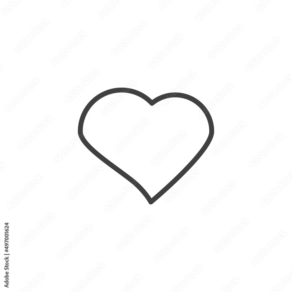 Heart shape line icon