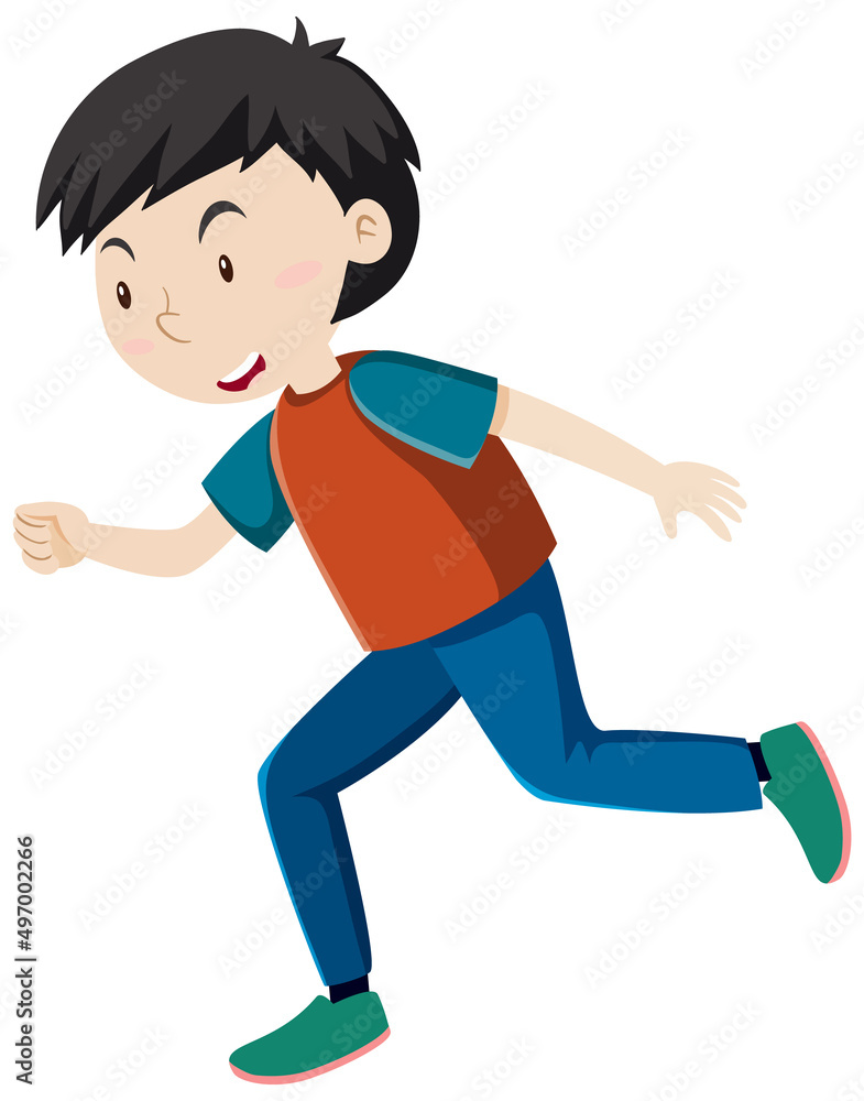 Active boy simple cartoon character Active boy simple cartoon character