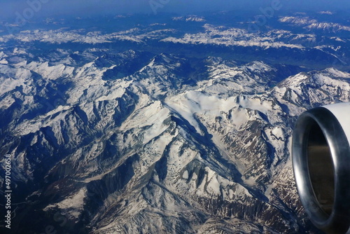 Aerial view of the Alp mountains in Austria,Europe 
