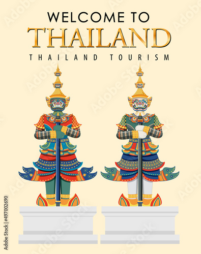 Giant demons Thailand attraction and landscape icon