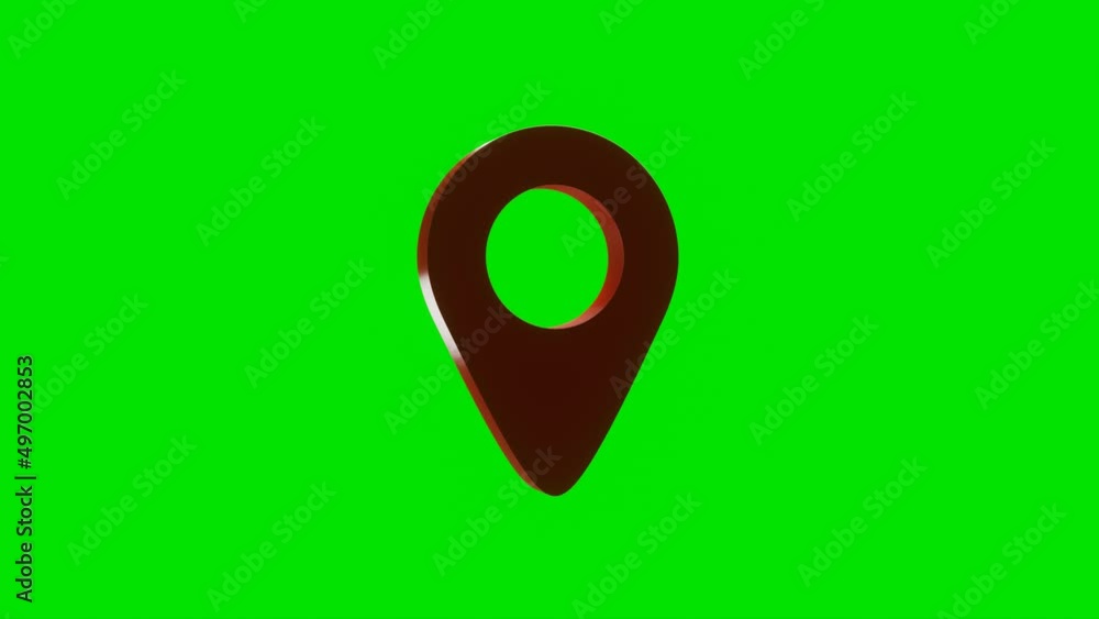 Seamless looping location pin symbol turns around itself on chroma key green screen background. Sign and symbol concept. 4K footage video Seamless looping location pin symbol turns around itself on chroma key green screen background. Sign and symbol concept. 4K footage video