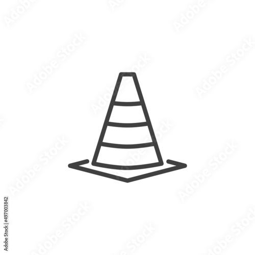 Traffic cone line icon photo