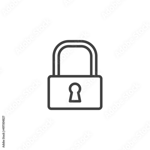 Lock, padlock line icon