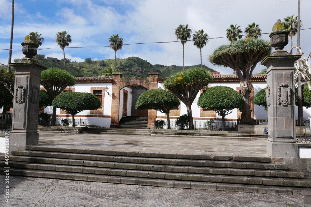 Park in der Altstadt von Teror auf Gran Canaria