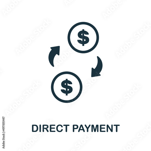 Direct Payment icon. Monochrome simple Direct Payment icon for templates, web design and infographics