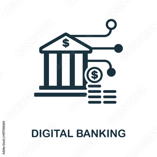 Digital Banking icon. Monochrome simple Digital Banking icon for templates, web design and infographics