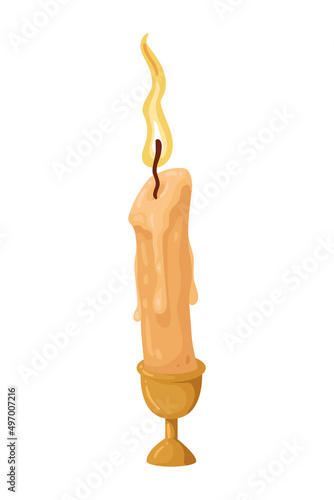 wax candle in chandelier