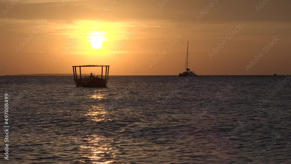 Fishing boats in the Indian Ocean. Tanzaniz. Zanziibar. Fishing boats in the Indian Ocean. Tanzaniz. Zanziibar.