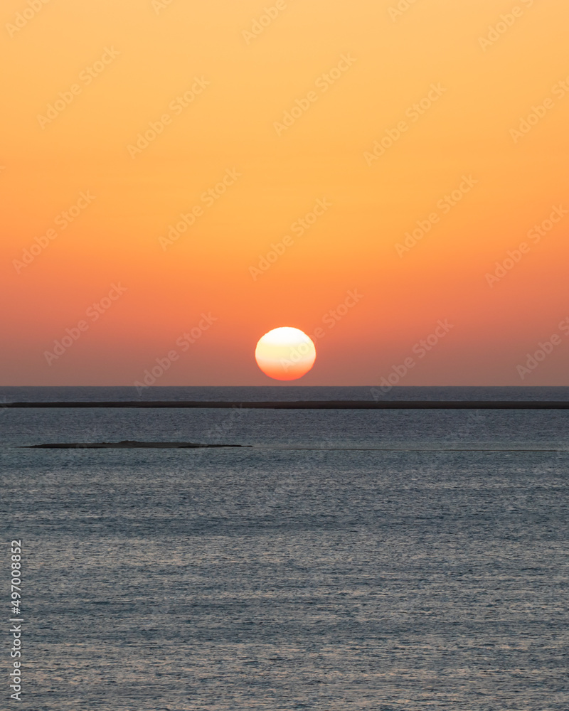 Amazing sea sunset in Egypt, Nature landscape background