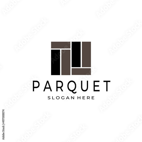 Parquet logo vector illustration design , vintage, retro