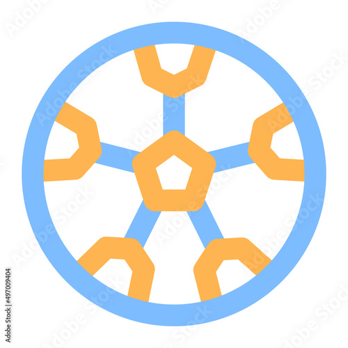 soccer colored line icon