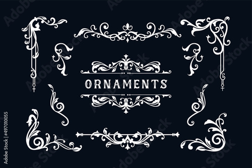 Set of Vintage border element design