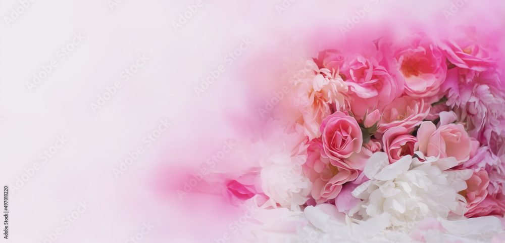Abstract watercolor flowers, abstract floral background