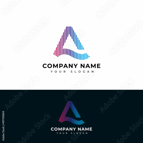 Letter A aurora logo vector design