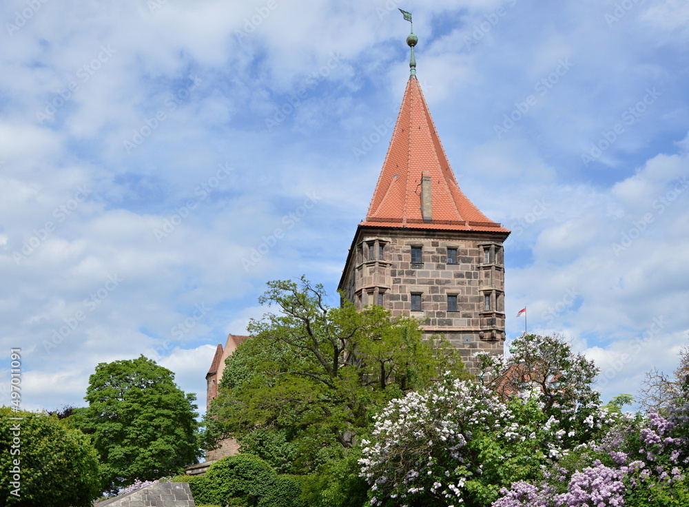 Historische Burg in der Altstadt von Nürnberg, Franken, Bayern