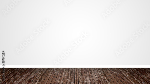 Concept or conceptual vintage or grungy brown background of natural wood or wooden old texture floor as a retro pattern layout on white. A 3d illustration metaphor to time  material  emptiness   age