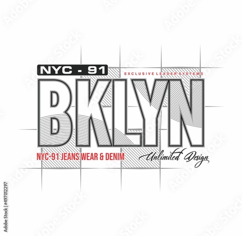 BROOKLYN typography, t-shirt graphics, vectors 