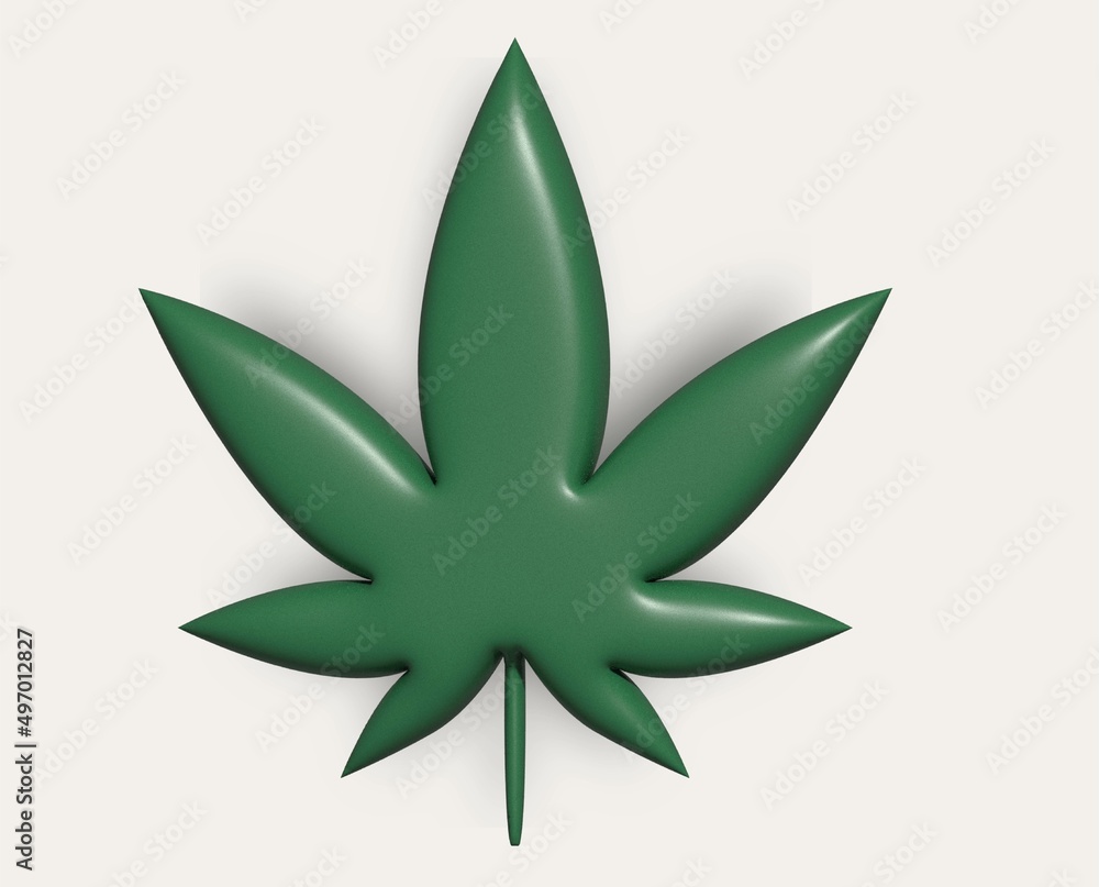 Obraz premium green marijuana leaf 3 d