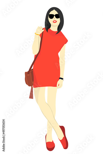 model casual girl with dress