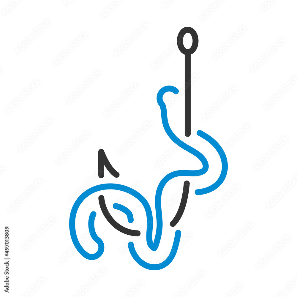 Fototapeta premium Icon Of Worm On Hook