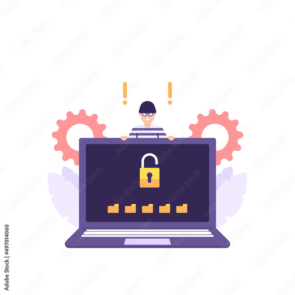 hacker, cracker, hijacker, criminal. illustration of a mysterious