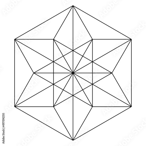 Tela Sacred Geometry Vector Equilibrium Line Art