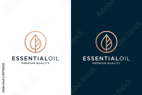 Botanical essential oil logo design