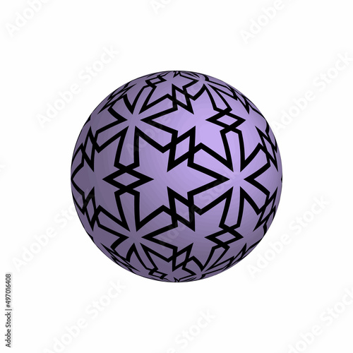 Sphere with geometric ornam...
