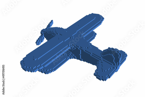 Retro plane made from cubes...