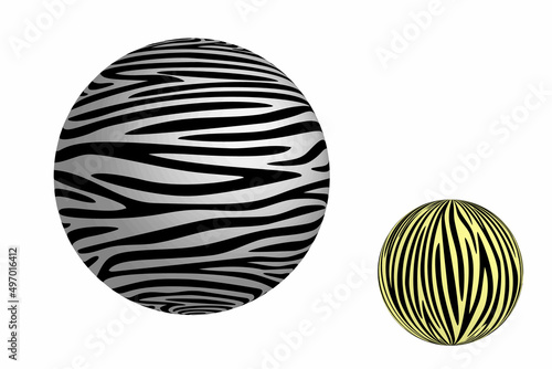 Sphere with Zebra stripes p...