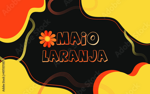 Abstract background of Brazil celebrates Maio Laranja National day against abuse and exploitation on May 18