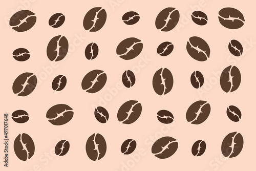 many grains of black coffee texture pattern illustration