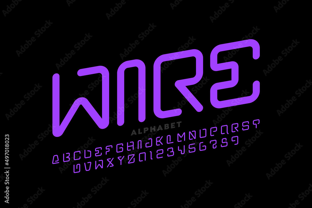 Wire style font design, alphabet letters and numbers vector illustration Wire style font design, alphabet letters and numbers vector illustration