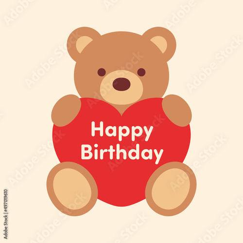 vector background with teddy bear with heart for banners, cards, flyers, social media wallpapers, etc.
