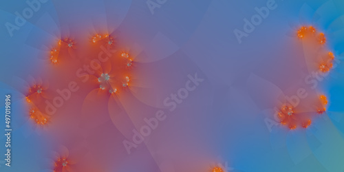 Beauty spiral fractal, light color with floral wallpaper, 3D illustration, 3D rendering