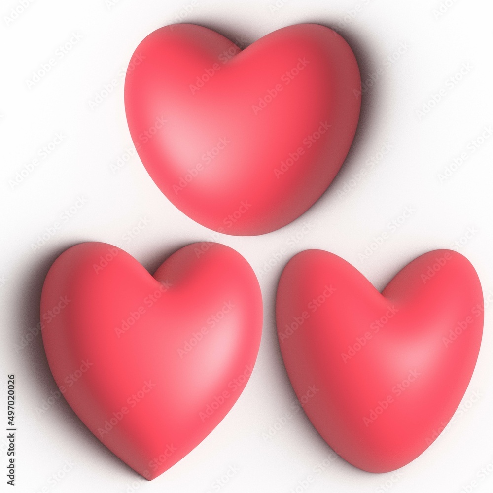 3d hearts set