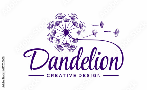 Dandelion Flower Logo Icon Design Template